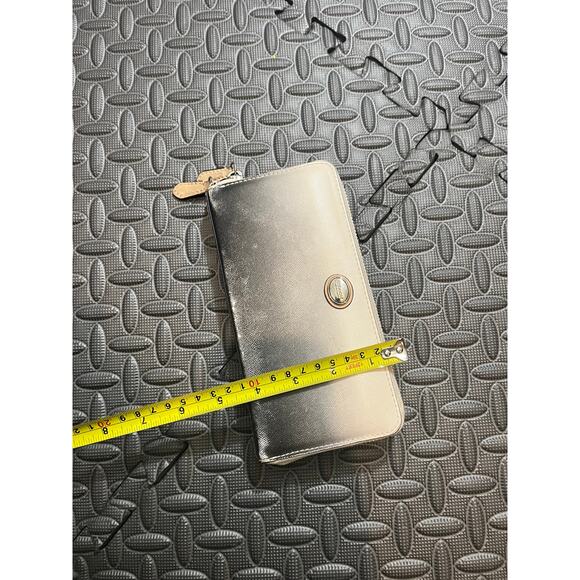 Coach Peyton Ombre Accordion‎ Wallet Zip Silver Charcoal Womens Bag - Picture 9 of 9